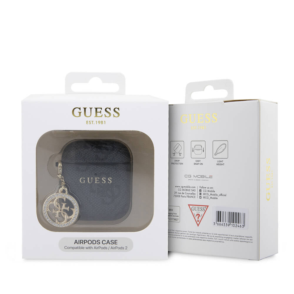 Guess Airpods Orjinal Lisanslı 4G Desenli Taşlı 4G Süs Zincirli Kılıf Guess Airpods Orjinal Lisanslı 4G Desenli Taşlı 4G Süs Zincirli Kılıf